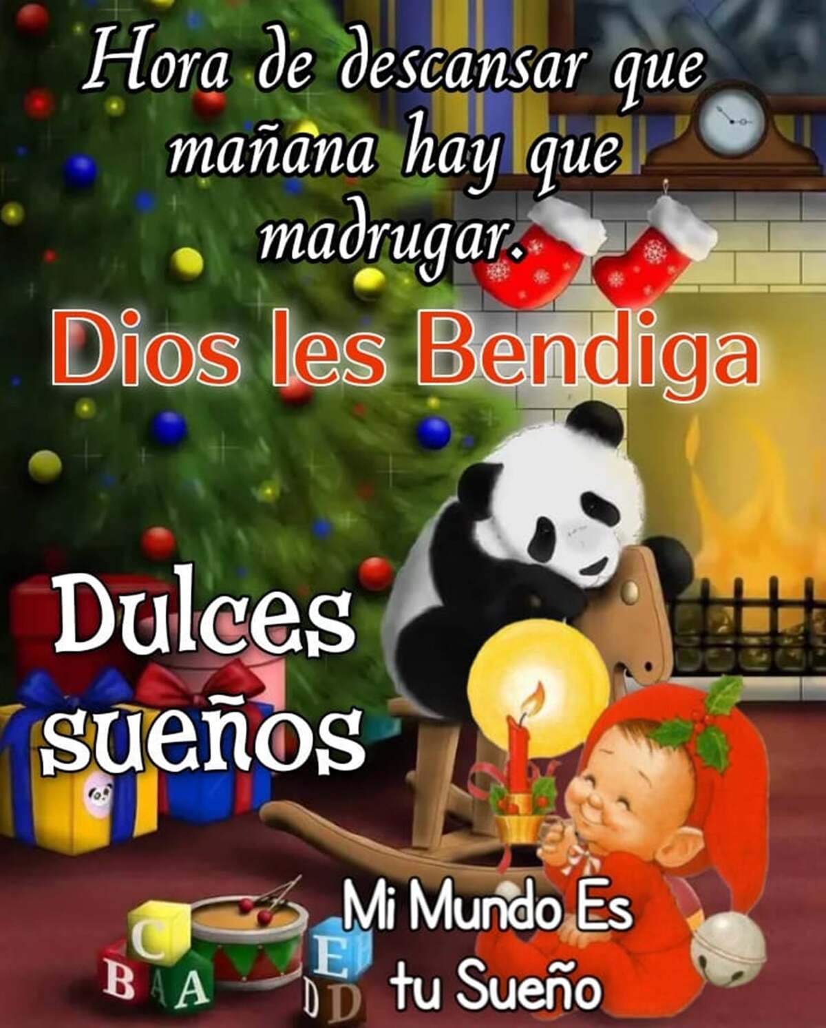 Hora de descansar que mañana hay que madrugar Dios les Bendiga Dulces Sueños