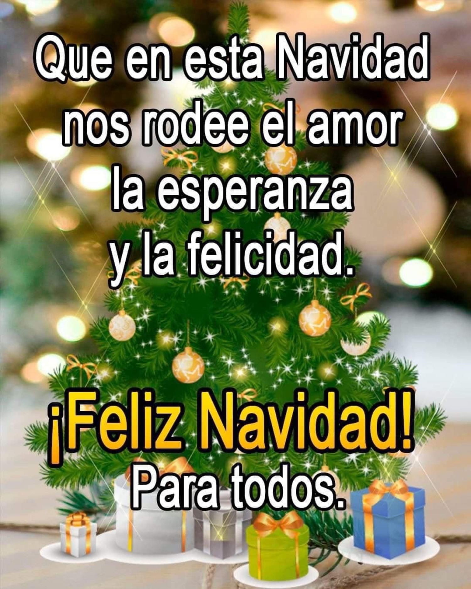 Que en esta Navidad nos rodee el amor la esperanza y la felicidad Feliz Navidad Para Todos