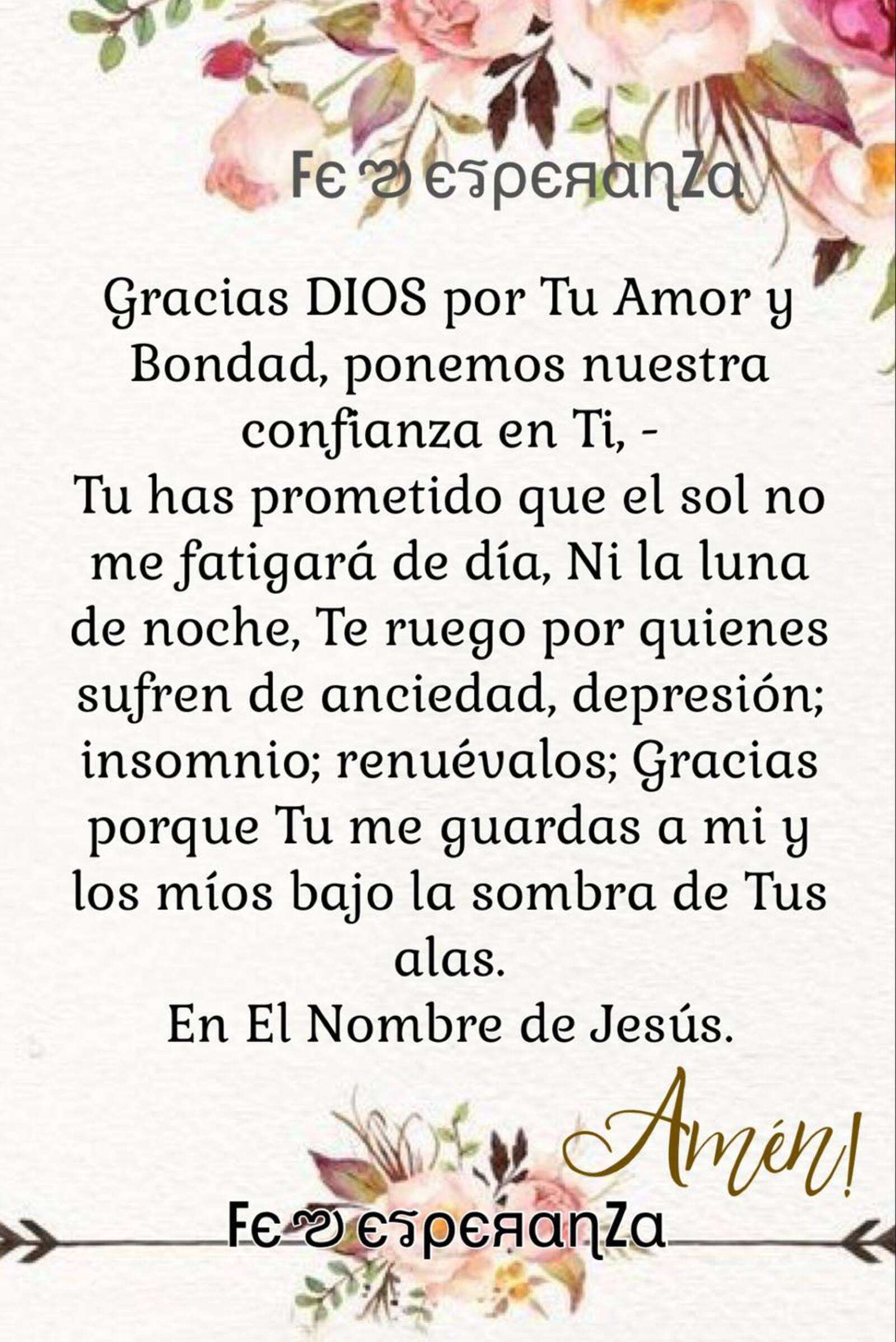 Gracias Dios por Tu Amor y Bondad ponemos nuestra confianza en Ti