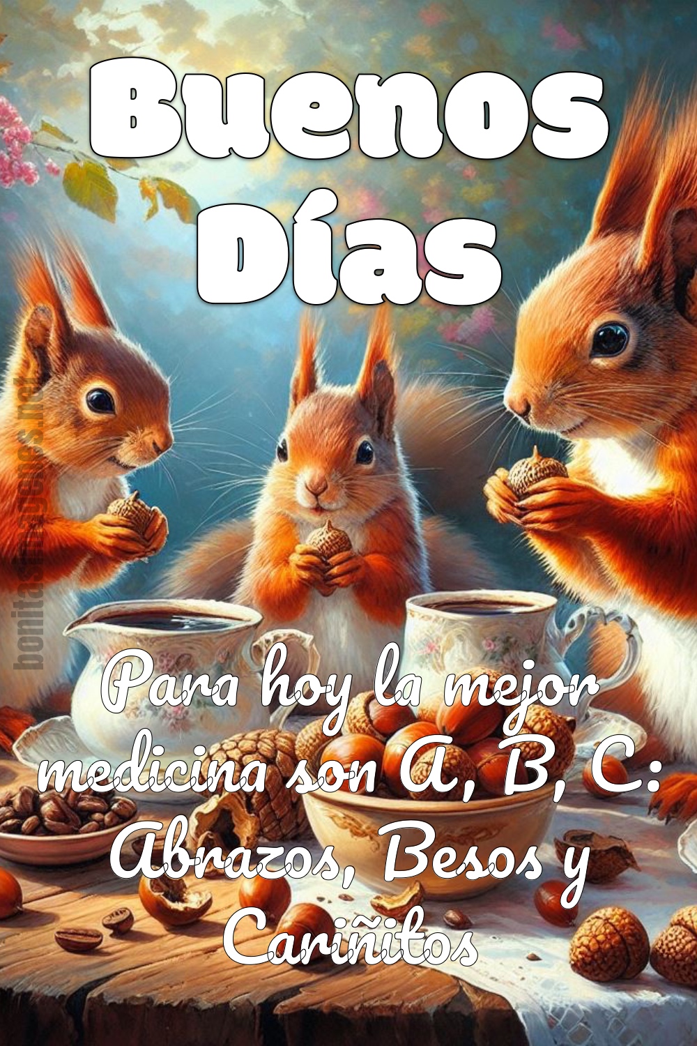 Buenos Días con abrazos besos y cariñitos